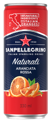San Pellegrino Aranciata Rossa pomeranč červený, plech