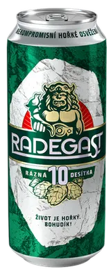 Radegast Rázná 10, světlý výčepní, plech