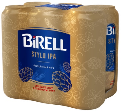 Birell stylu IPA, nealko, plech, 6x500ml
