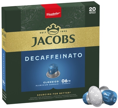 Jacobs Decaffeinato 6 Lungo (kapsle pro Nespresso®*Original kávovary)