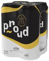 Proud pivo ležák světlý 4×0,5 l plech