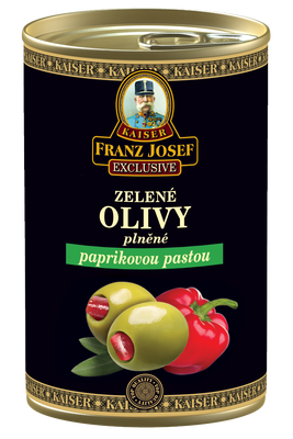 Franz Josef Kaiser Zelené olivy ve slaném nálevu s pálivou paprikovou pastou