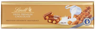 Lindt Švýcarská mléčná čokoláda s lískovými oříšky