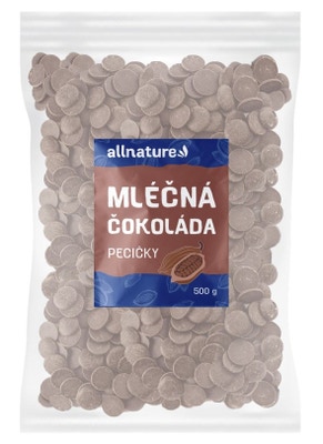 Allnature Mléčná čokoláda pecičky