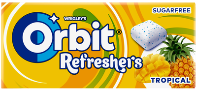 Orbit Refreshers žvýkačky bez cukru, Tropical