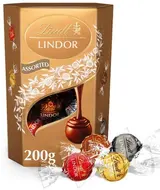Lindt Lindor Směs mléčné. bílé a hořké čokolády s jemnou krémovou náplní