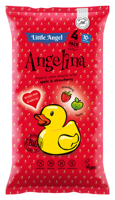Little Angel BIO Snack Angelina jablko a jahoda, 4x 15 g