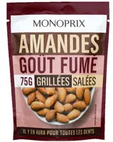 Monoprix Pražené a solené mandle uzené