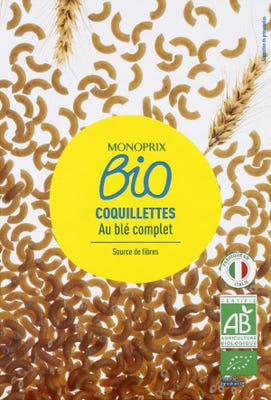 Monoprix BIO Celozrnné těstoviny, kolínka