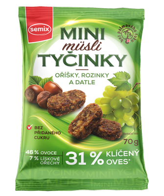 Semix Mini müsli tyčinky s oříšky bez lepku