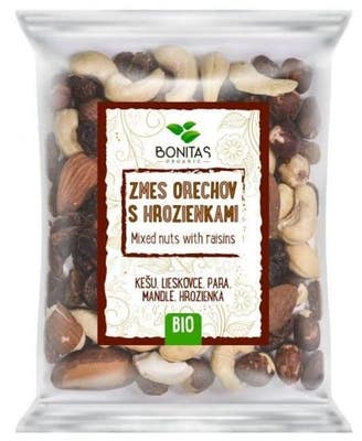 BONITAS BIO Směs ořechů s rozinkami