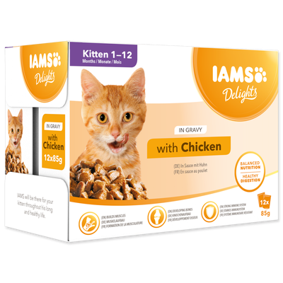 IAMS Delights Kuřecí v omáčce multipack kapsičky pro koťata 12x85g