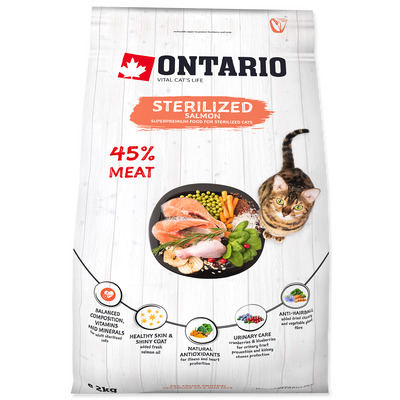 Ontario Granule pro kastrované kočky - losos