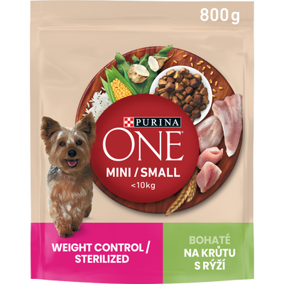 Purina ONE Mini Weight Control granule pro psy, krůta