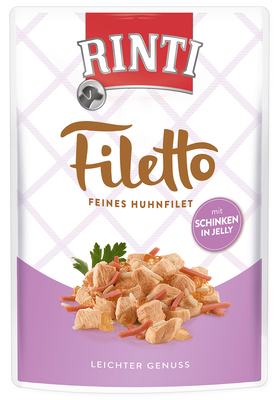 Rinti Filetto Adult kuře a šunka v želé, kapsička pro psy