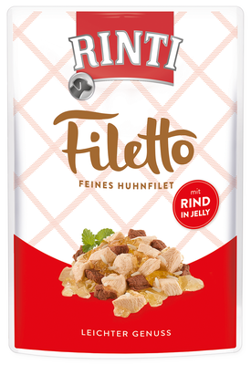 Rinti Filetto Adult kuře a hovězí v želé, kapsička pro psy