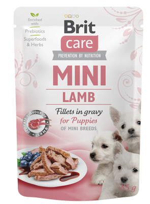 Brit Care Mini Puppy Lamb fillets in gravy