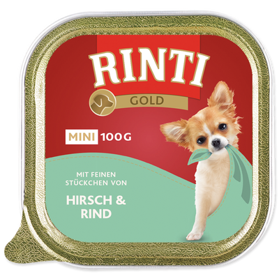 Rinti Gold Adult jelen a hovězí, vanička mini pro psy