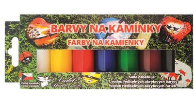 Anděl Přerov Barvy na kamínky akrylové základní lesklé 7 x 15 g