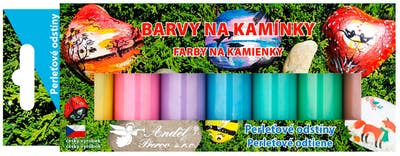 Anděl Přerov Barvy na kamínky akrylové perleť lesklé 7 x 15 g