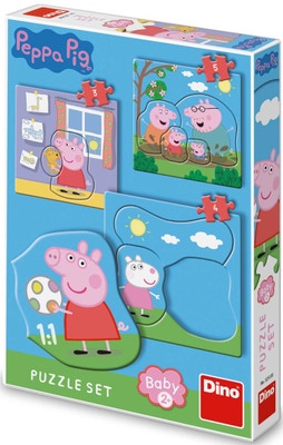Dino Toys Peppa Pig Puzzle, baby set, 3 až 5 dílků