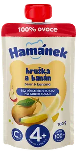 Hamánek hruška s banánem 100% ovoce 100g