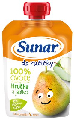 Sunar Do ručičky, ovocná kapsička hruška, jablko 4m+