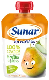 Sunar Do ručičky, ovocná kapsička hruška, jablko 4m+