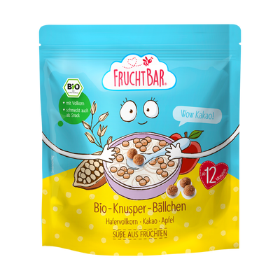 Fruchtbar BIO Cereálie kakaové kuličky s jablkem a ovsem