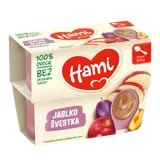 Hami 100% ovoce Švestka a jablko 4x100g, první lžička