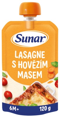 Sunar Příkrm lasagne s hovězím masem, 6 m+