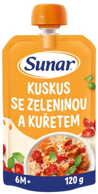 Sunar Příkrm kuskus se zeleninou a kuřetem, 6 m+