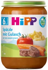 HiPP BIO Špecle a guláš s hovězím masem