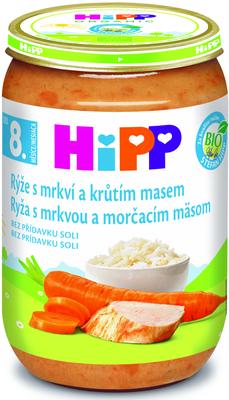 HiPP BIO Rýže s mrkví a krůtím masem