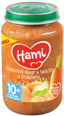 Hami masozeleninový příkrm Zeleninový vývar s telecím a kroupami
