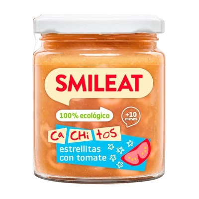 Smileat BIO Příkrm s kousky těstoviny s rajčatovou zeleninovou omáčkou, telecím a extra panenským olivovým olejem