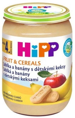 HiPP BIO Jablka a banány s dětskými keksy