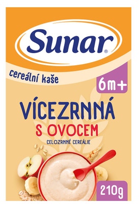 Sunar Vícezrná kaše s ovocem, 6 m+
