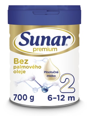Sunar Premium 2, pokračovací kojenecké mléko od uk. 6. měsíce