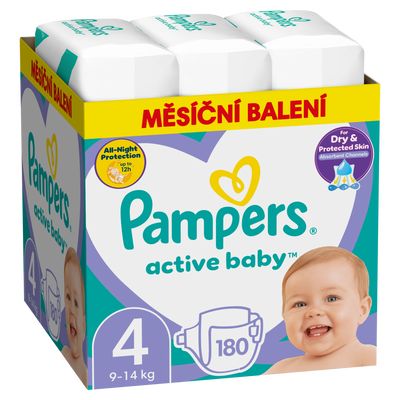 Pampers Active Baby Měsíční balení vel. 4 (9-14kg)