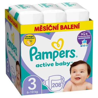 Pampers Active Baby Měsíční balení vel. 3 (6-10 kg)