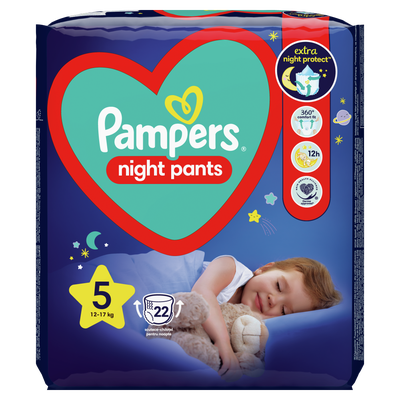 Pampers Night Pants Plenkové kalhotky vel. 5 (12-17 kg)