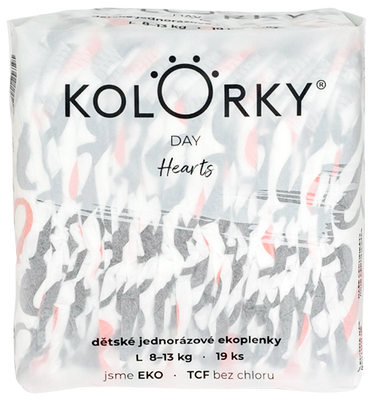 Kolorky Day EKO plenky - Srdce - vel. L (8-13 kg)