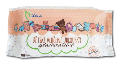 Miléne dětské vlhčené ubrousky splachovatelné