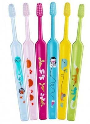 TePe Dětský zubní kartáček Kids Mini s potiskem,  Extra Soft (0-3roky)