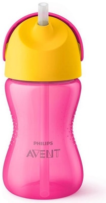 Philips Avent Hrneček s ohebným brčkem 300 ml, růžový