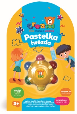 Created Vosková pastelka hvězda, 6 barev