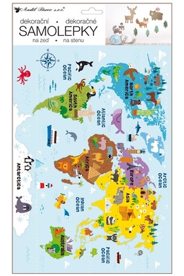 Anděl Přerov Samolepka na zeď, mapa světa