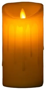 Emocio LED svíčka, tančící plamen, 75x150mm, krémová