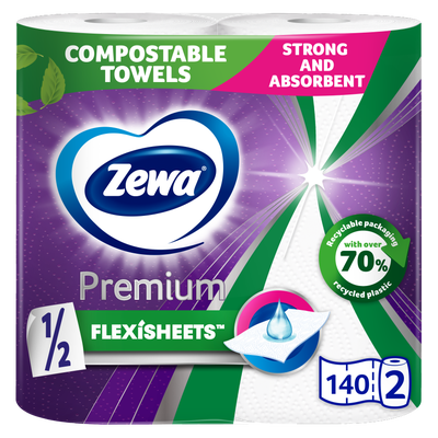 Zewa Premium FlexiSheets kuchyňské utěrky, 2vrstvé, 2 role